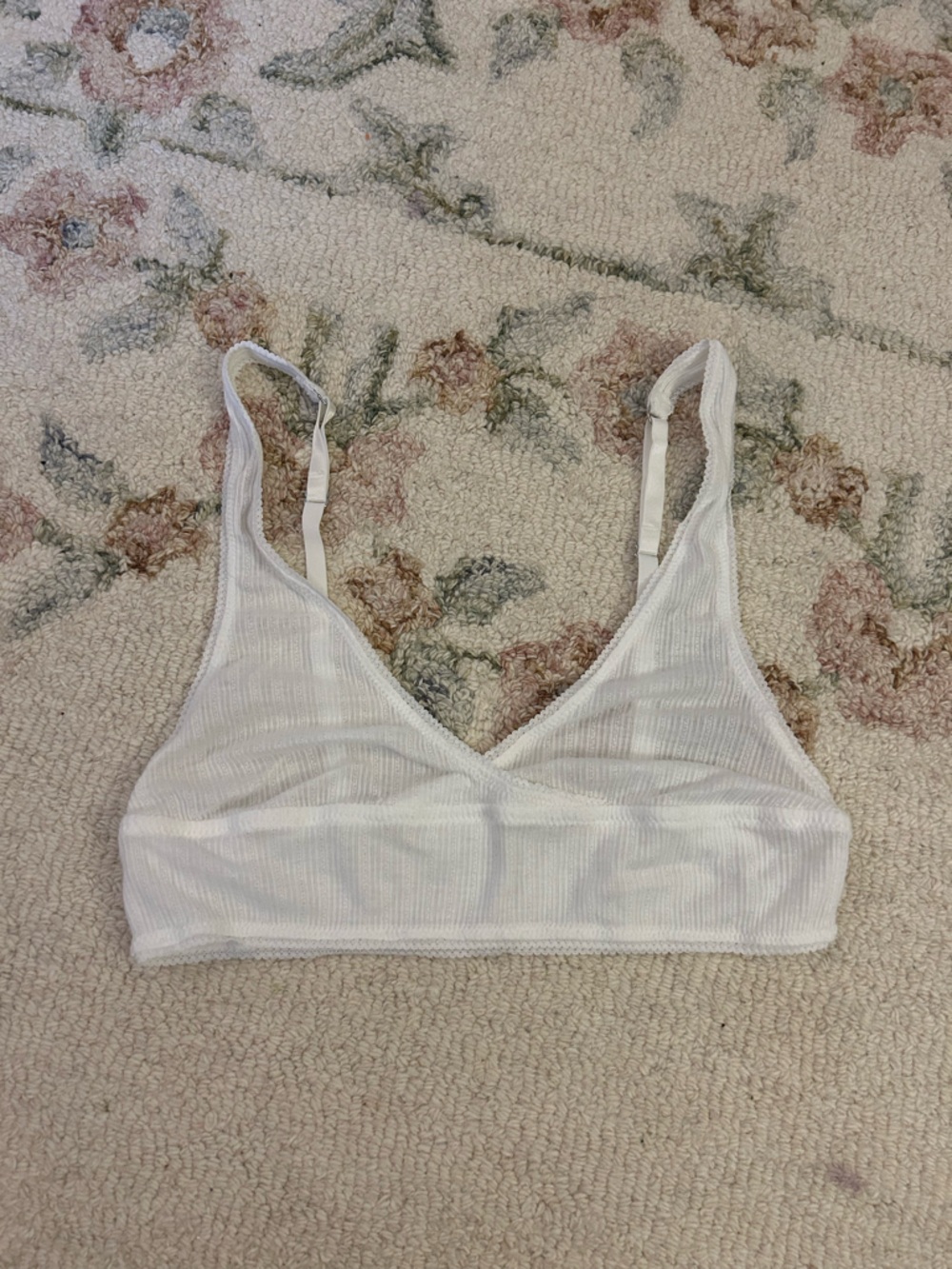 FREE PEOPLE White Soft Ribbed Bralette - Women Intimates & Sleepwear